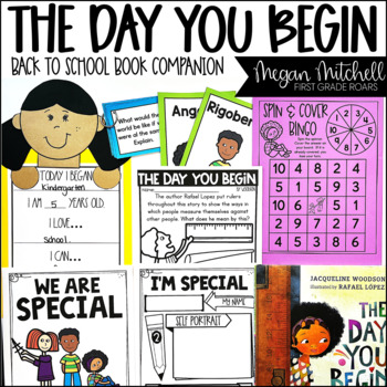 Preview of The Day you Begin Activities Book Companion Reading Comprehension
