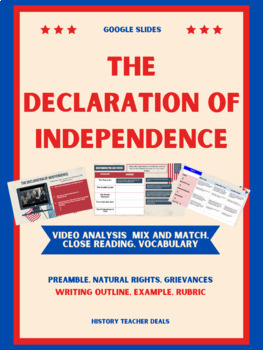 Preview of The Declaration of Independence - Google Slides Student Activity