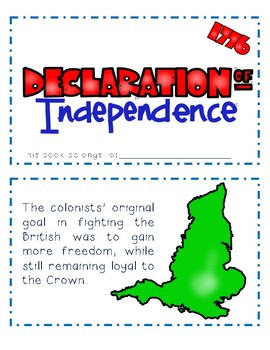 Preview of The Declaration of Independence Mini-Book BW and Color
