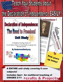 Preview of The Declaration of Independence | Multilevel Teaching | unit study