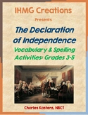 The Declaration of Independence Vocabulary and Spelling-Gr