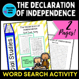 The Declaration of Independence Word Search Activity