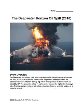 Preview of The Deepwater Horizon Oil Spill (2010) Worksheet