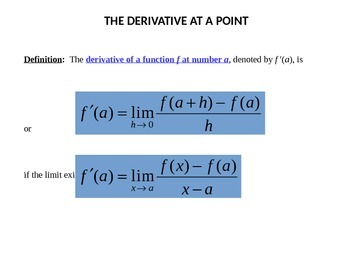 The Definitions of a Derivative by Michele Cubed | TPT