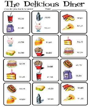 the delicious diner money by creative cici teachers pay teachers