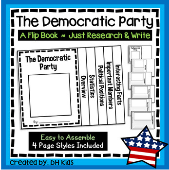 Preview of The Democratic Party, US Political Parties, Election Flip Book, US Politics