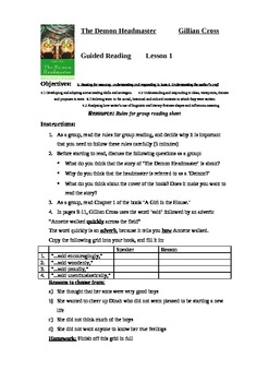 Preview of The Demon Headmaster 15 Lesson SOW Guided Reading Plan