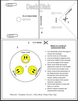 Preview of The DeskDisk - Student Self Assessment Tool