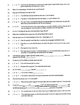The Devil and Tom Walker Complete Guided Reading Worksheet by Teacher Man