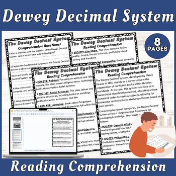Preview of The Dewey Decimal System: Reading Passage Engaging Questions Read Across America