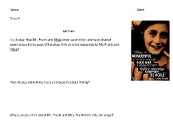 Preview of The Diary of Anne Frank OEQ Part 1