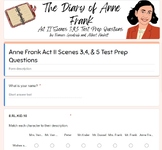 The Diary of Anne Frank Act II Scenes 3, 4, and 5 Test Pre