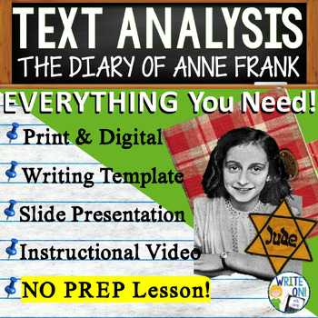 Preview of The Diary of Anne Frank - Text Based Evidence - Text Analysis Essay Writing