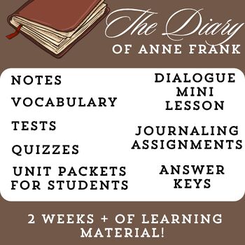 Preview of The Diary of Anne Frank Complete Unit Bundle (2 Weeks + of learning material)