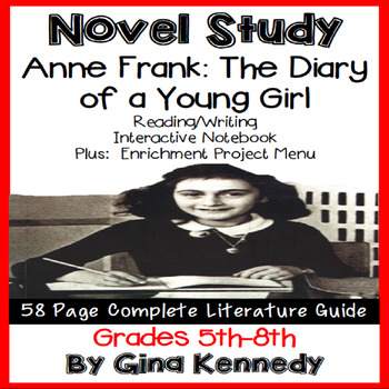 Preview of The Diary of Anne Frank Novel Study and Project Menu; Digital Option