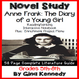 The Diary of Anne Frank Novel Study and Project Menu; Digi