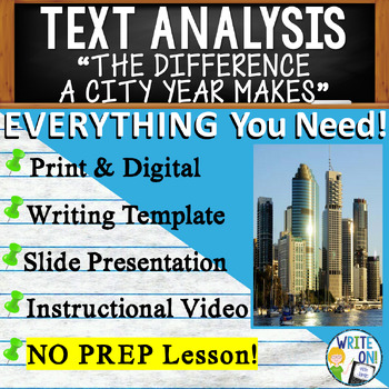 Preview of The Difference a City Year Makes - Text Based Evidence Text Analysis Writing Uni