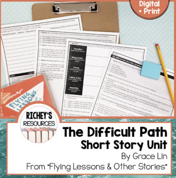 Preview of The Difficult Path by Grace Lin Short Story Unit Digital and Print