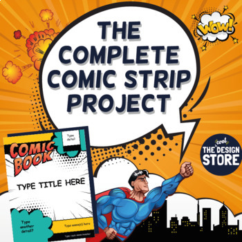 Preview of The Comic Book Project with Template & Strips | ELA Narrative Writing Assignment