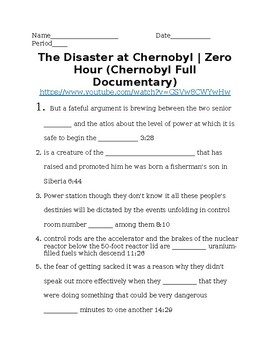 Preview of The Disaster at Chernobyl Zero Hour Discovery Channel Guided video notes