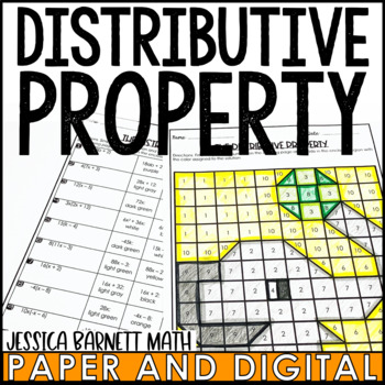 Preview of The Distributive Property Activity Coloring Worksheet