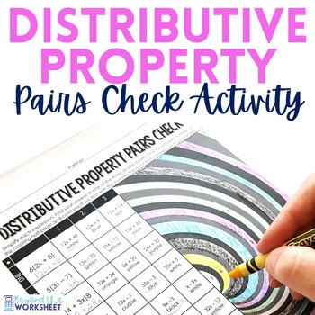 Preview of The Distributive Property Pairs Check Activity