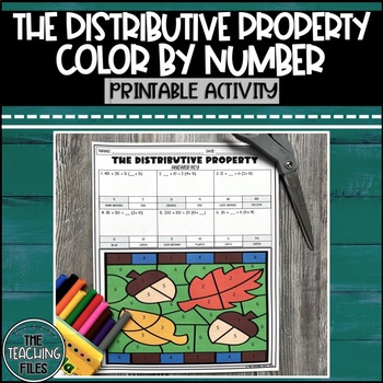 Preview of The Distributive Property Color By Number | 6th Grade CCSS Aligned