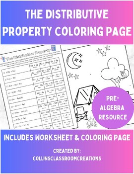 Preview of The Distributive Property Coloring Activity