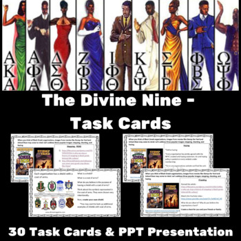 Preview of The Divine Nine - Black Sororities and Fraternities TASK CARDS