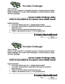 Preview of The Dollar Challenge Packet