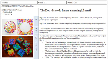 Preview of The Dot Lesson Plan