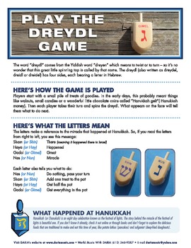 Preview of The Dreidel (or Dreydl) Game