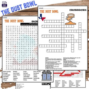The Dust Bowl Fun Worksheets Word Search And Crossword by FunnyArti
