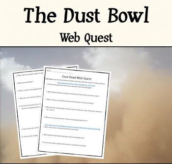 Preview of The Dust Bowl - Wind Erosion Research Assignment (Web Quest)