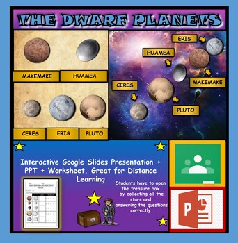 Preview of The Dwarf Planets, Space: Interactive Google Slides + PPT + Worksheet