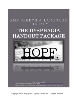Preview of The Dysphagia Patient Handout Package