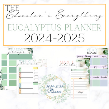 Preview of The EDITABLE Educator's Everything Eucalyptus Planner
