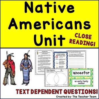 Preview of Native Americans Unit | Reading Comprehension Passages and Questions