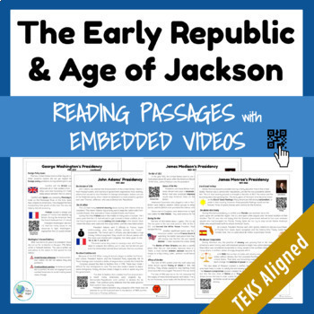Preview of The Early/New Republic & Age of Jackson - Digital + Printable Reading Passages