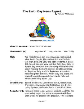 Preview of The Earth Day News Report - Small Group Reader's Theater