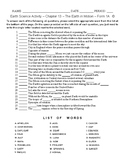 The Earth in Motion - HS Earth and Space Science - Matching Worksheet - Form