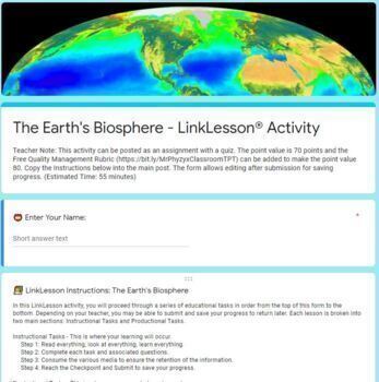 Preview of The Earth's Biosphere LinkLesson® - Online Blended Distance Remote Learning