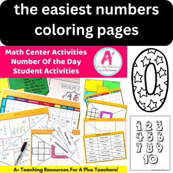 Preview of The Easiest Numbers Coloring Pages 1/10 in English