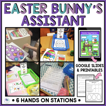 Preview of The Easter Bunny's Assistant | Easter Bunny Application And Theme Day Stations