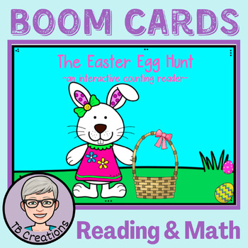 Preview of The Easter Egg Hunt -an interactive math reader- BOOM CARDS