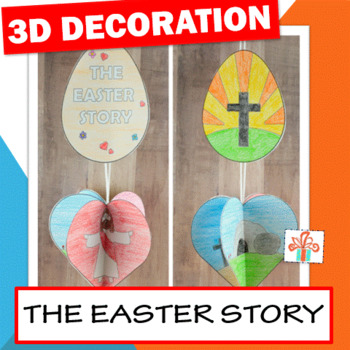 Preview of The Easter Story 3D Decoration - Easter Religious Craft - Coloring Activity