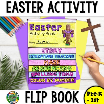 Preview of Easter Story Craft Activity Flip Book for Religious Christian Sunday School