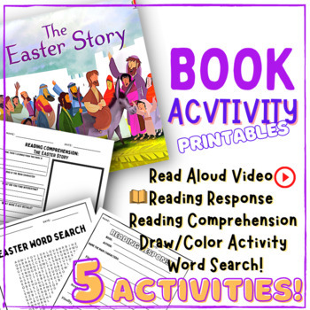 Preview of The Easter Story | Book Activity Worksheets & Read Aloud with Writing