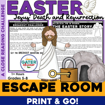 Preview of The Easter Story Escape Room | Last Supper Informational Reading Comprehension