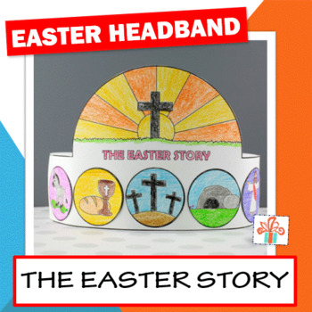 Preview of Easter Story Crown Headband - Christian Easter Craft - Easter Coloring Activity